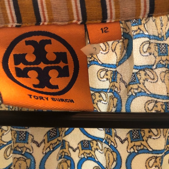 Tory Burch Elephant Print Dress Silk Size 12 - Picture 1 of 8